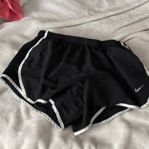 Nike Women's Black and White Athletic Shorts